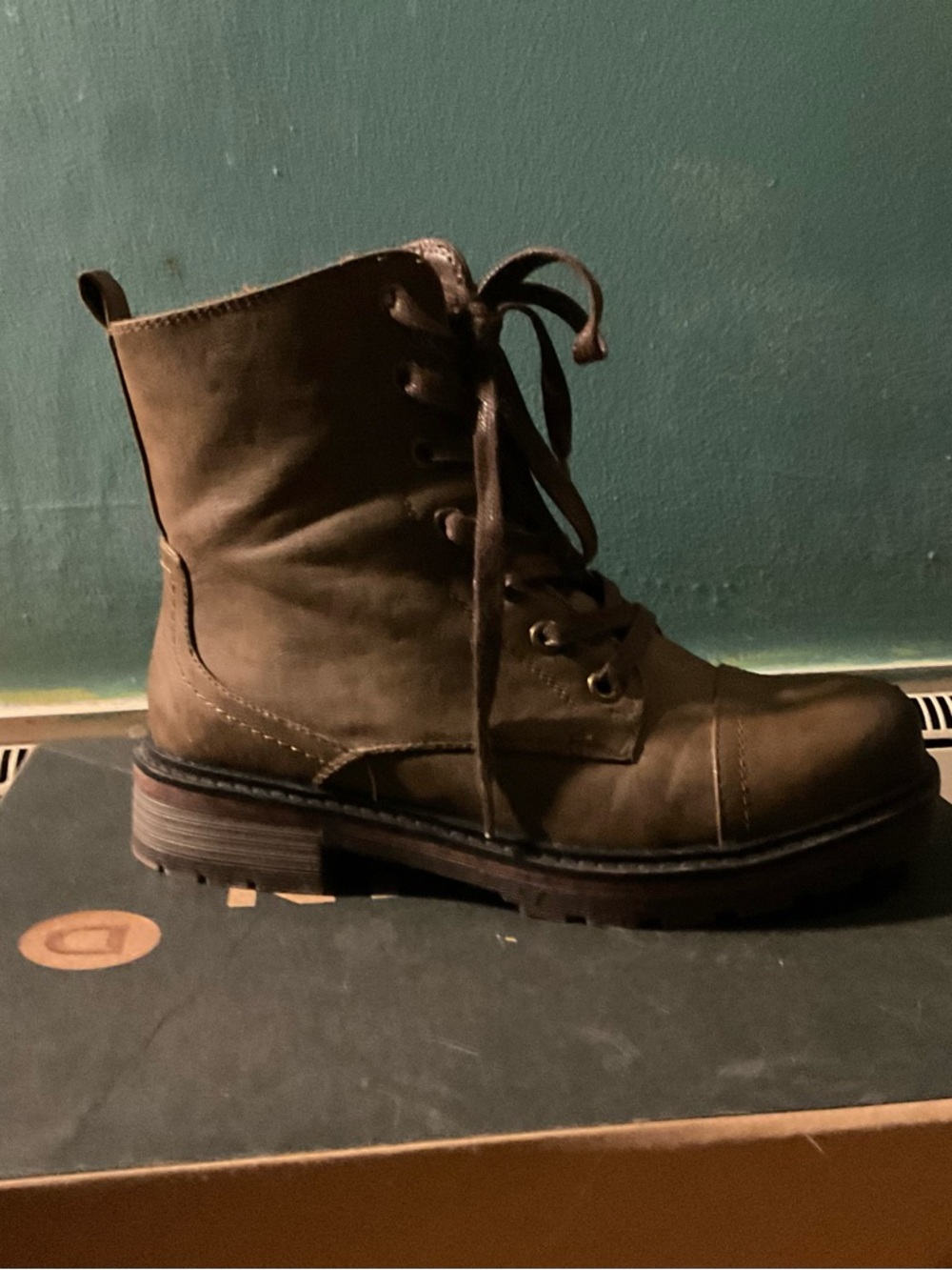 Lace-Up Combat Boots in Brown - Picture 2 of 5